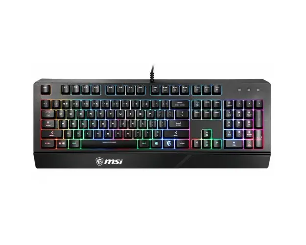 Tastatura Gaming MSI Vigor GK20, iluminare RGB, US Layout, USB (Negru)