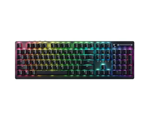 Tastatura Gaming Razer Deathstalker V2 Pro, iluminare RGB, Wireless, Layout US, Clicky Optical Switch (Negru)