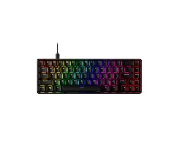 Tastatura HyperX Alloy 65 AUQ, Tastatura mecanica, Cablu USB Type-C detasabil, Iluminare RGB, Anti-Ghosting, HyperX RED, Negru