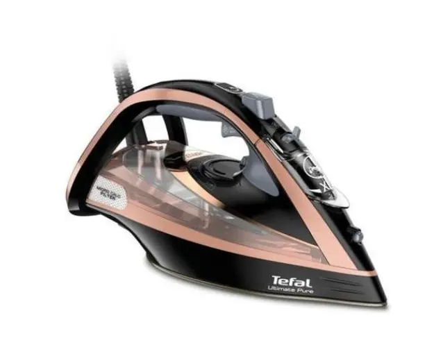 Fier de calcat Tefal Ultimate Pure FV9845, 3100 W, 260 g/min (Negru/Auriu)