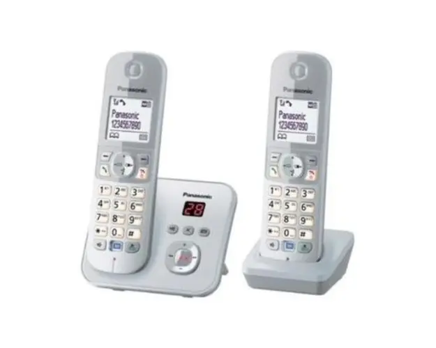 Telefon Dect Panasonic Twin KX-TG6822GS, robot telefonic, Caller ID (Argintiu)