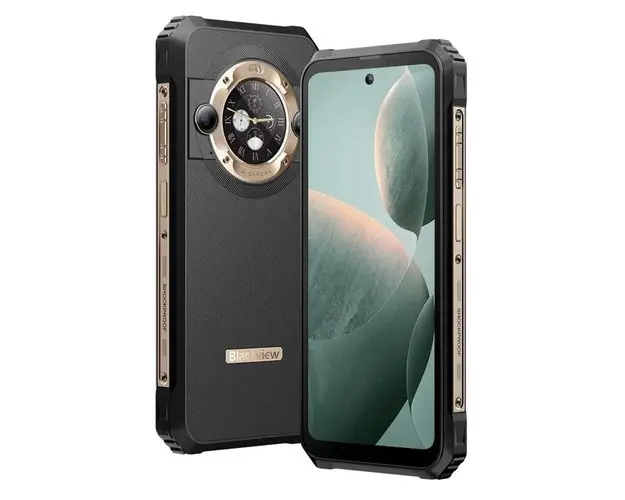 Telefon Mobil Blackview BL9000, Procesor Mediatek Dimensity 8020, Ecran IPS LCD 6.78inch, 12GB RAM, 512GB Flash, Camera Duala 50+13 MP, Wi-Fi, 5G, Dual Sim, Android (Negru/Auriu)