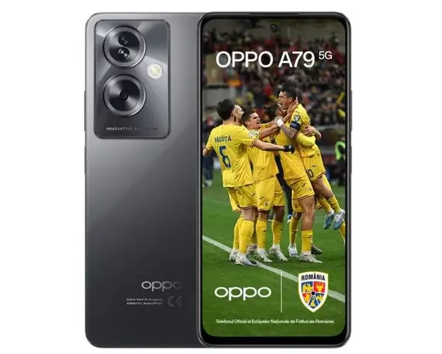 Telefon Mobil Oppo A79, Procesor Mediatek Dimensity 6020 Octa-Core, Ecran IPS LCD 6.72inch, 8GB RAM, 256GB Flash, Camera Duala 50+2MP, Wi-Fi, 5G, Dual Sim, Android (Negru)
