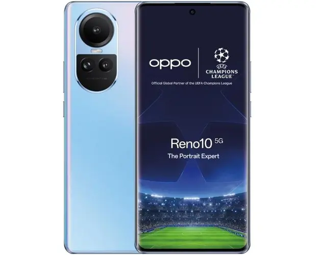 Telefon Mobil Oppo Reno10, Procesor Mediatek MT6877V Dimensity 7050, AMOLED touchscreen 6.7inch, 8GB RAM, 256GB Flash, Camera Tripla 64+32+8MP, Wi-Fi, 5G, Dual Sim, Android (Albastru)