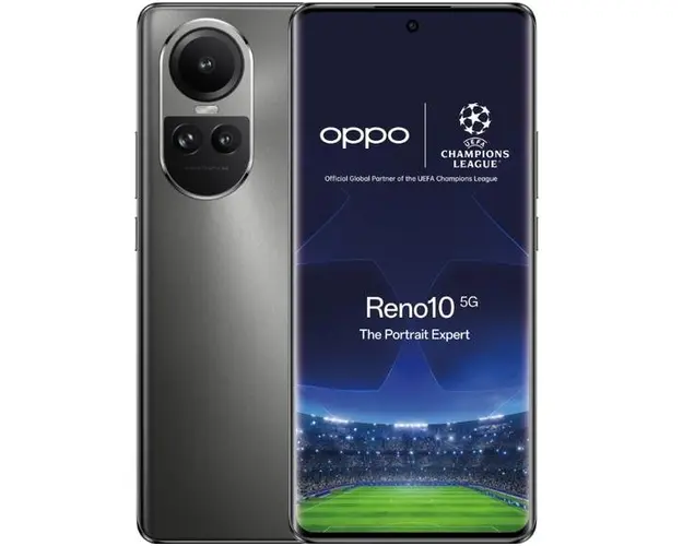 Telefon Mobil Oppo Reno10, Procesor Mediatek MT6877V Dimensity 7050, AMOLED touchscreen 6.7inch, 8GB RAM, 256GB Flash, Camera Tripla 64+32+8MP, Wi-Fi, 5G, Dual Sim, Android (Gri)