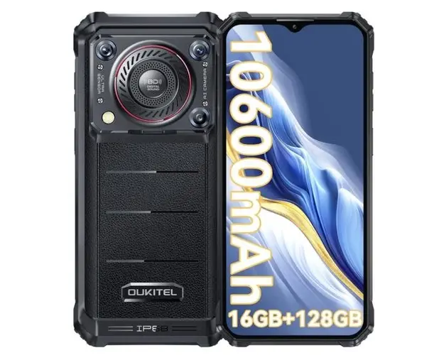 Telefon Mobil Oukitel WP36, Procesor MediaTek MT8788 Octa-Core, Capacitive touchscreen 6.52inch, 8GB RAM, 128GB Flash, Camera Duala 13 + 2 MP, 4G, Wi-Fi, Dual SIM, Android (Negru)