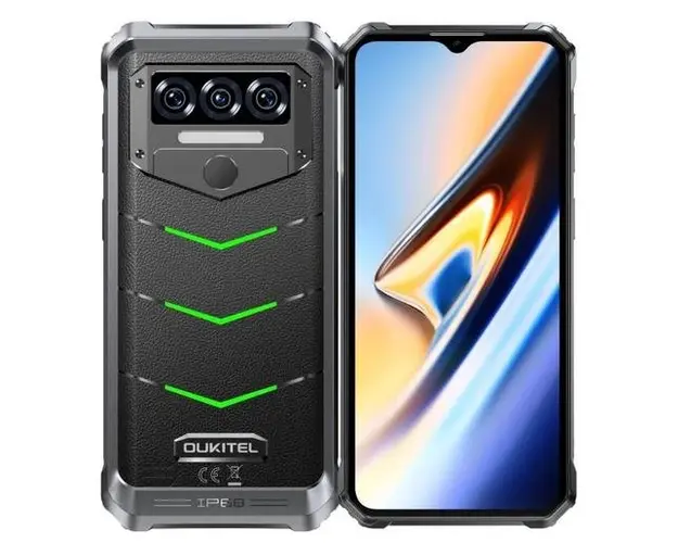 Telefon Mobil Oukitel WP38, Procesor Mediatek MT8788 Octa-Core, IPS LCD Capacitive touchscreen 6.52inch, 6GB RAM, 256GB Flash, Camera Duala 13 + 2 MP, 4G, Wi-Fi, Dual SIM, Android (Negru/Verde)