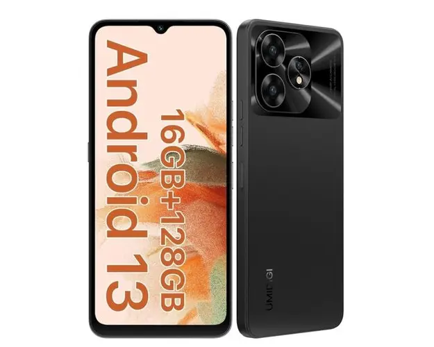Telefon Mobil Umidigi A15C, Procesor Unisoc T606 Octa Core, IPS 6.7inch, 8GB RAM, 128GB Flash, Camera Tripla 48 + 8 + 5 MP, Wi-Fi, 4G, Dual Sim, Android (Negru)