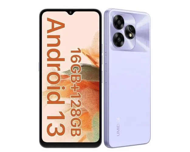 Telefon Mobil Umidigi A15C, Procesor Unisoc T606 Octa Core, IPS 6.7inch, 8GB RAM, 128GB Flash, Camera Tripla 48 + 8 + 5 MP, Wi-Fi, 4G, Dual Sim, Android (Violet)