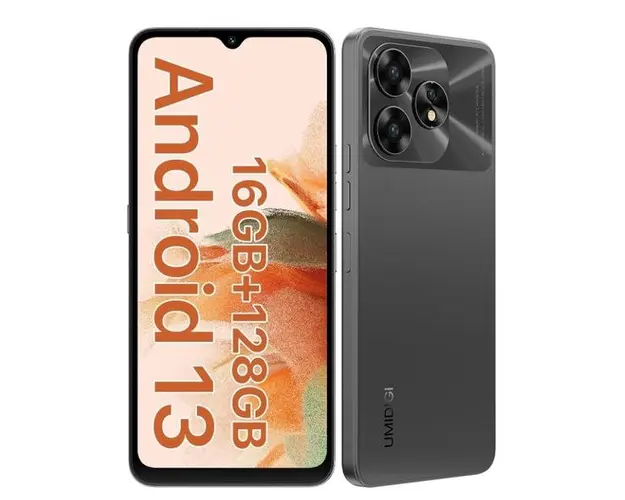 Telefon Mobil Umidigi A15C, Procesor Unisoc T606 Octa Core, IPS 6.7inch, 8GB RAM, 128GB Flash, Camera Tripla 48 + 8 + 5 MP, Wi-Fi, 4G, Dual Sim, Android (Gri)