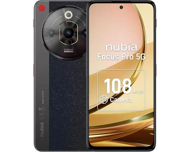 Telefon Mobil ZTE nubia Focus Pro, Procesor Unisoc T760 Octa-Core, IPS LCD touchscreen 6.72inch, 8GB RAM, 256GB Flash, Camera Tripla 108+5+2MP, Wi-Fi, 5G, Dual Sim, Android (Negru)