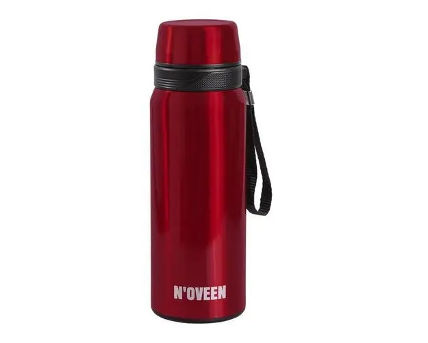 Termos Noveen 700 ml, cu curea, TB625 Red Transparent