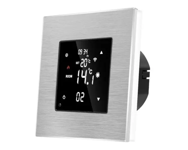 Termostat Wi-Fi pentru incalzirea electrica LUXION cu Rama din Aluminiu (Argintiu)