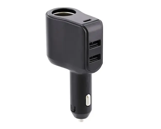 Incarcator auto TNB 4-in-1 ACGPUSBC, 2x USB-A, 1x USB-C, Black + Aprinzator tigara (Negru)