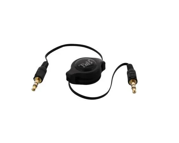 Cablu Audio Retractabil TnB TBJACK1, Jack 3.5mm la Jack 3.5mm, 100 cm (Negru)
