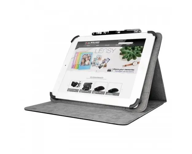 Husa TnB Travel, pentru tablete de 10inch + Stylus (Negru/Gri)