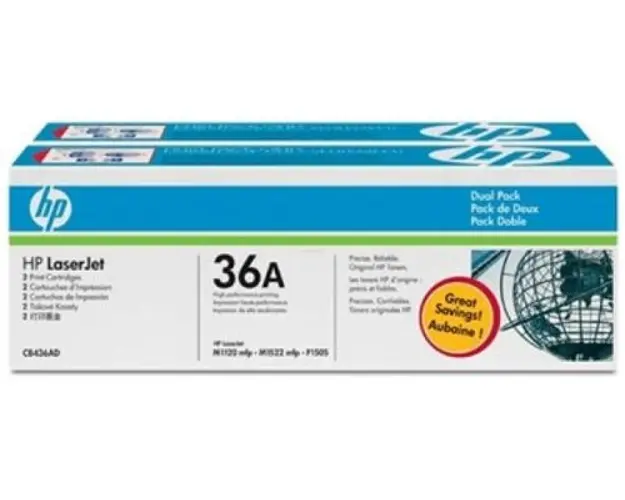 Toner HP 36A (Negru - pachet dublu)