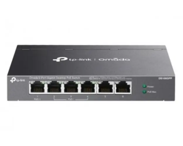 Switch TP-Link Omada DS106GPP, 6 porturi, Gigabit, PoE