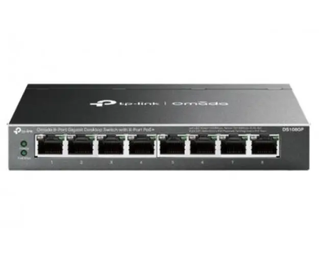 Switch TP-Link Omada DS108GP, 8 porturi, Gigabit, PoE+