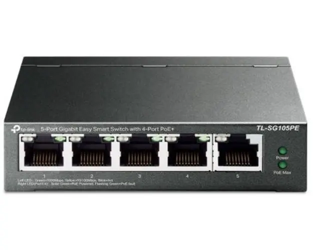 Switch TP-LINK TL-SG105PE, Gigabit, 5 Porturi, PoE+