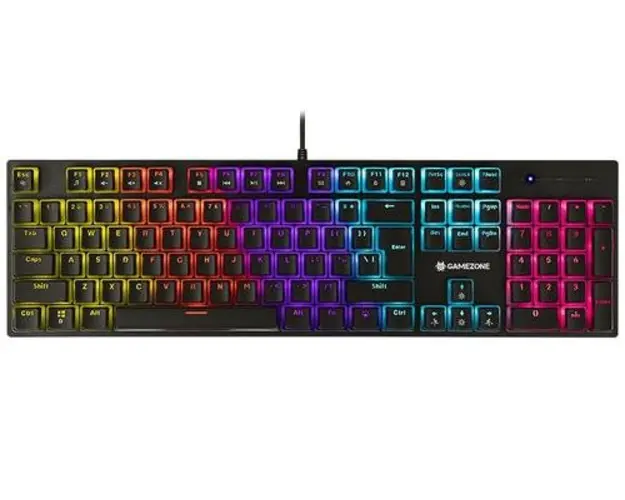 Tastatura Gaming Mecanica Tracer GameZone Unique Pudding, 104 taste, USB, Iluminare Rainbow (Negru)