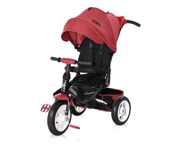 Tricicleta Lorelli Jaguar Air Wheels Red & Black, recomandata pentru copii de la 1 an pana la 3 ani, greutate maxima suportata 20 kg