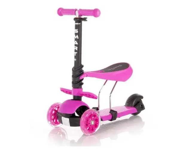 Trotineta cu scaun pentru copii Lorelli Smart Plus (Roz)