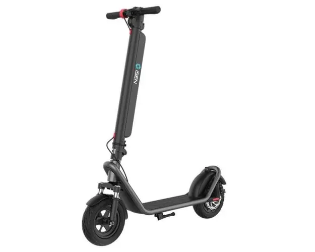 Trotineta electrica pliabila iSEN X11, roti 10 inch, suspensie fata, 500W, autonomie 50km, viteza maxima 35km h, baterie detasabila (Gri)