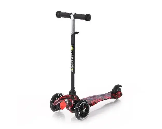 Trotineta pentru copii Lorelli Mini Red Fire, 3 Ani, 3 roti cu leduri 