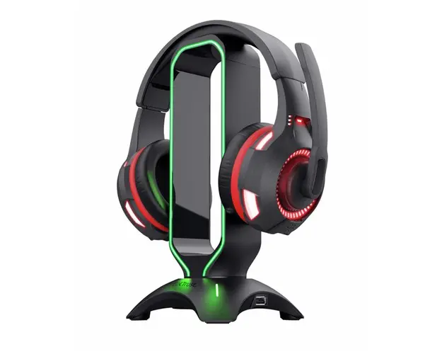 Stand casti Trust GXT 265 Cintar RGB, 2 x USB 2.0 (Negru)