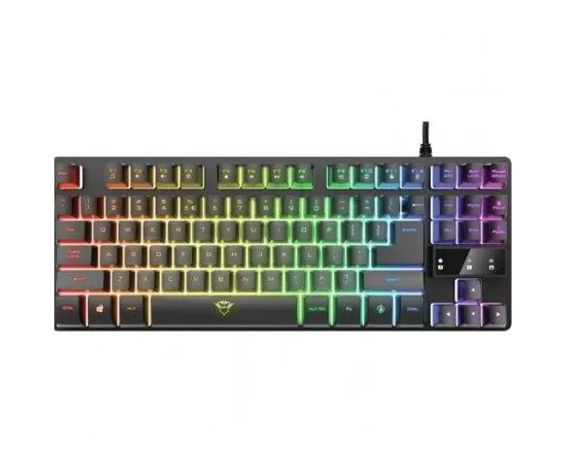 Tastatura Gaming Trust GXT 833 Thado TKL, RGB LED, USB, Layout US (Negru)