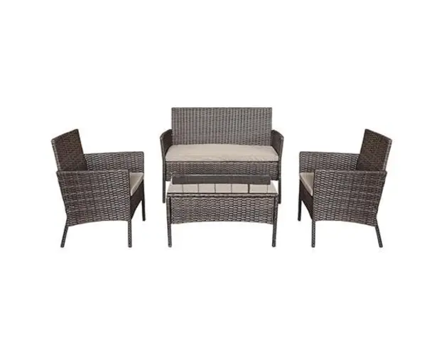 Set mobilier de gradina cu masa Teesa TSA9009, 4 piese (Maro) 