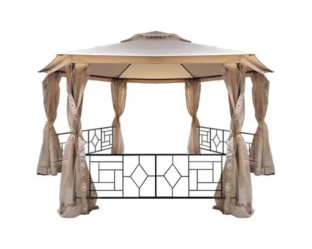 Pavilion de gradina Teesa TOKIO, 4 x 2,75 m, otel, Plasa de insecte (Bej)