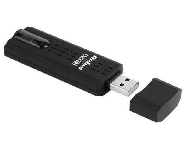 Tuner Rebel KOM1060, USB, DVB-T2, H.265 (Negru)