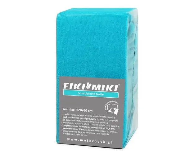 Cearsaf cu elastic din frotir Turcoaz 120/60 cm