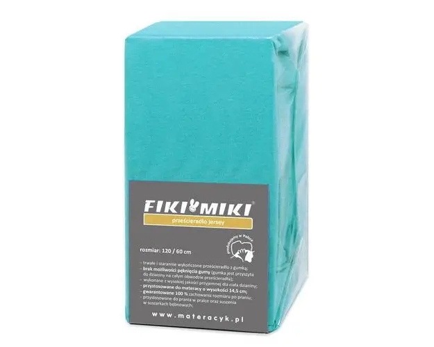 Cearsaf cu elastic jerse din bumbac Turcoaz 120/60 CM