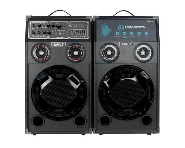Set boxe audio Samus TWIN SOUND 10, 200 W, Egalizator 7 benzi, Bluetooth, AUX, USB, Card SD (Negru)