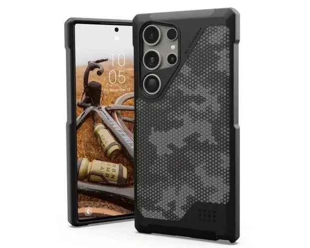 Husa Protectie Spate UAG Metropolis LT Micro Hex Camo Magsafe Samsung Galaxy S24 Ultra (Negru)