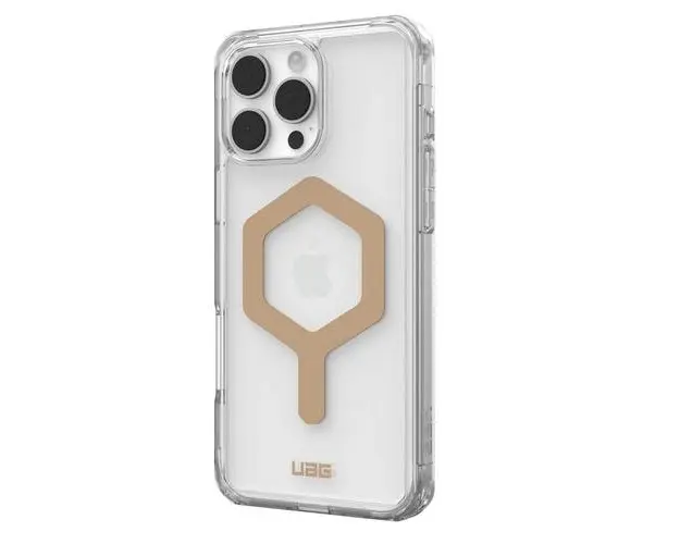 Husa Plyo Magsafe UAG pentru iPhone 16 Pro Max, Transparent/Auriu