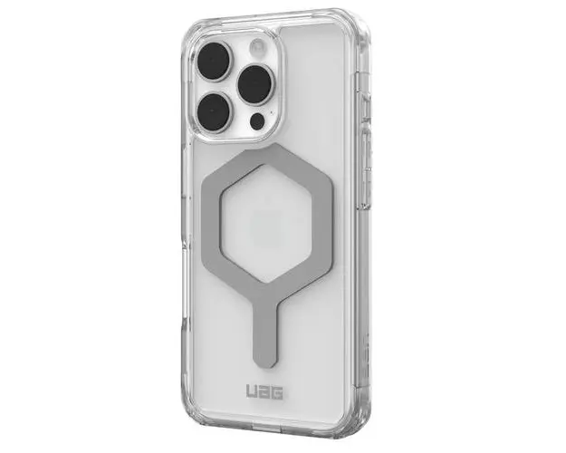 Husa Plyo Magsafe UAG pentru iPhone 16 Pro, Transparent/Argintiu