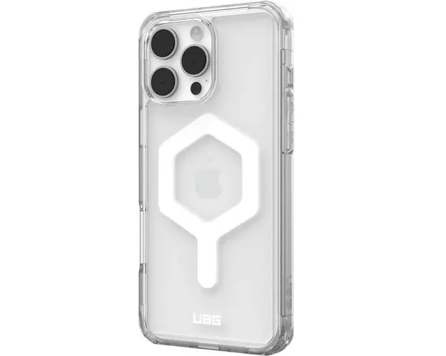 Husa Plyo Magsafe UAG pentru iPhone 16 Pro Max, Transparent/Alb