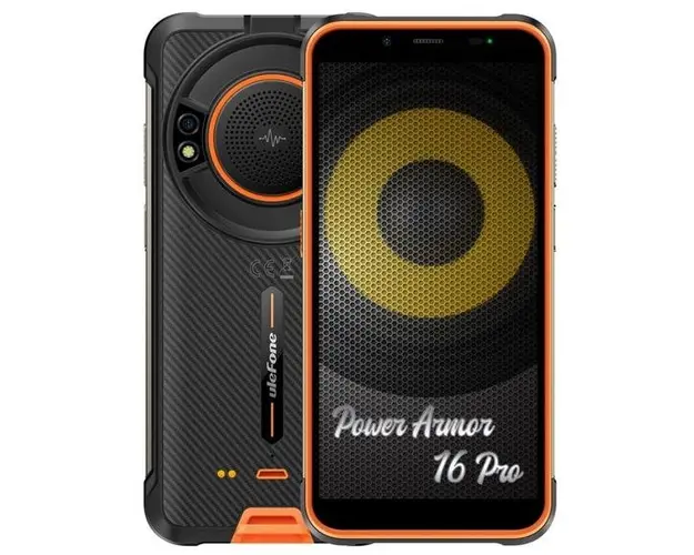 Telefon Mobil Ulefone Power Armor 16 Pro, Procesor MediaTek MT6762G Helio G25 Octa-Core, IPS LCD 5.93, 4GB RAM, 64GB Flash, Camera Duala 16 + 2 MP, Wi-Fi, 4G, Dual SIM, Android (Negru/Portocaliu)