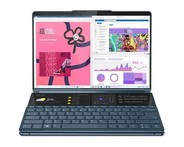 Ultrabook Lenovo Yoga Book 9 13IMU9 (Procesor Intel® Core™ Ultra 7 155U (12M Cache, up to 4.80 GHz) 13.3inch 2.8K Touch, 16GB, 1TB SSD, Intel® Graphics, Win 11 Home, Albastru)