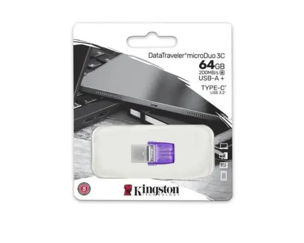 Stick USB Kingston DTDUO3CG3/64GB, MicroDuo, 64GB, USB 3.0 (Mov)