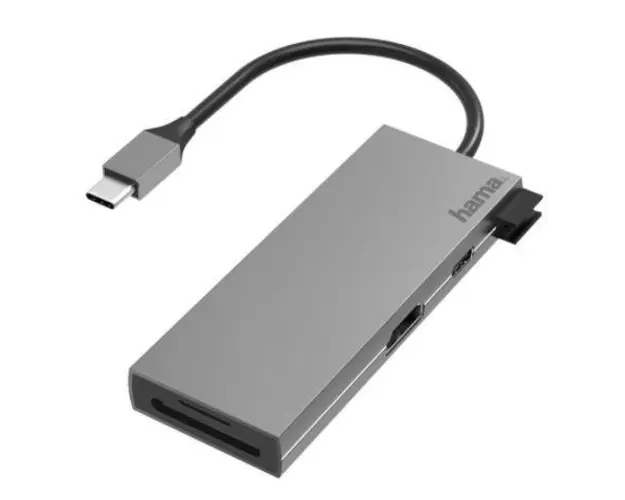 Hub USB Hama 200110, 6 Porturi, HDMI, SD, microSD (Argintiu)