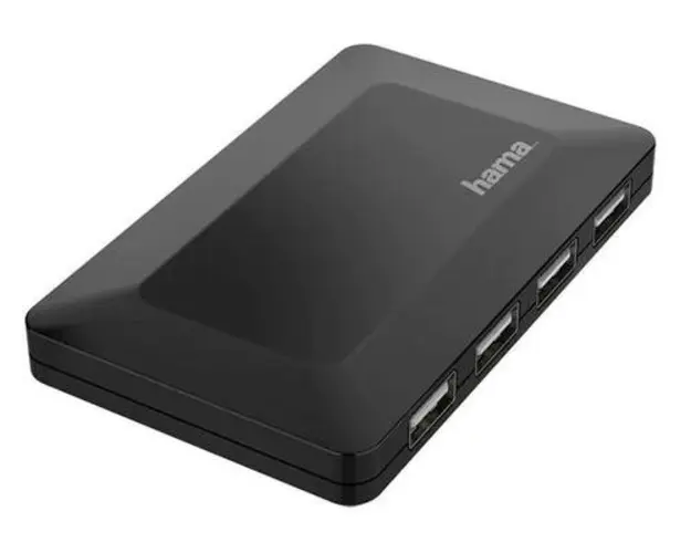 Hub USB Hama 200122, 4 porturi, USB 2.0 (Negru)