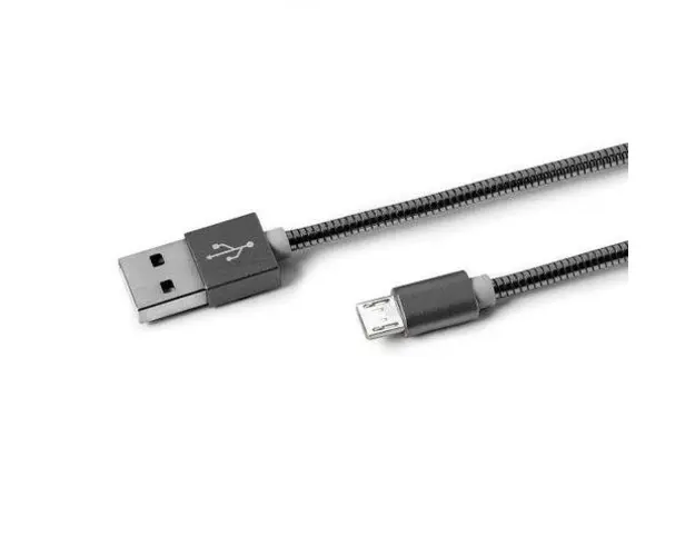 Cablu de date Celly USBMICROSNAKEDS, USB-A - MicroUSB, 12W/2.4A, 1m (Gri)