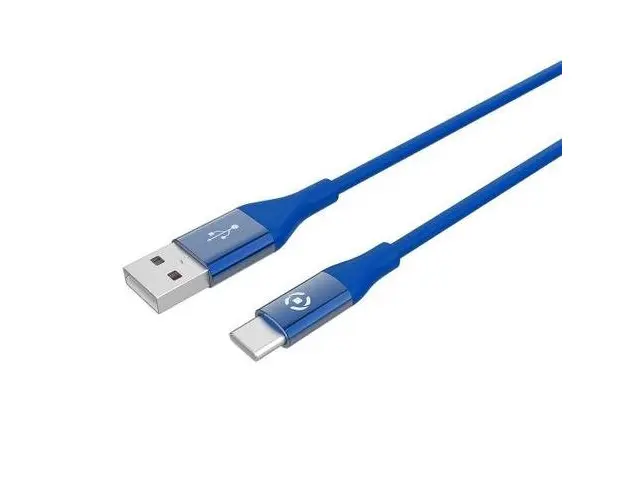 Cablu de date Celly USBTYPECCOLORBL, USB-A - USB Type-C, 15W/3A, 1m (Albastru)