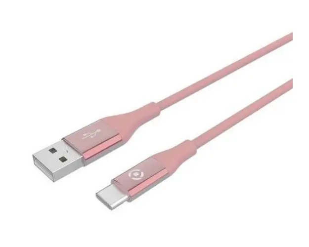 Cablu de date Celly USBTYPECCOLORPK, USB-A - USB Type-C, 15W/3A, 1m (Roz)