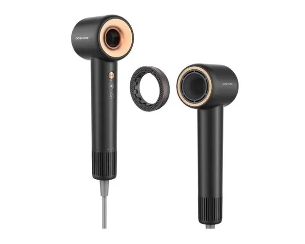 Uscator de par COSHARE HD10, ShineRing, ioni negativi, 11000 RPM, Puternic, Control termic, Zgomot redus (Negru)